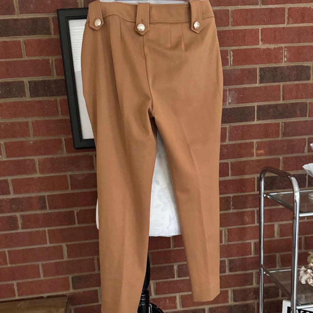 White House Black Market Tan Pants with Gold Buttons - Picture 3 of 9